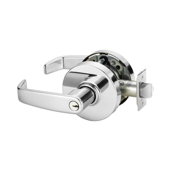 Sargent Classroom Lever Lock Grade 1 with L Lever and L Rose with LA Keyway and ASA Strike Bright Chrome 2810G37LL26